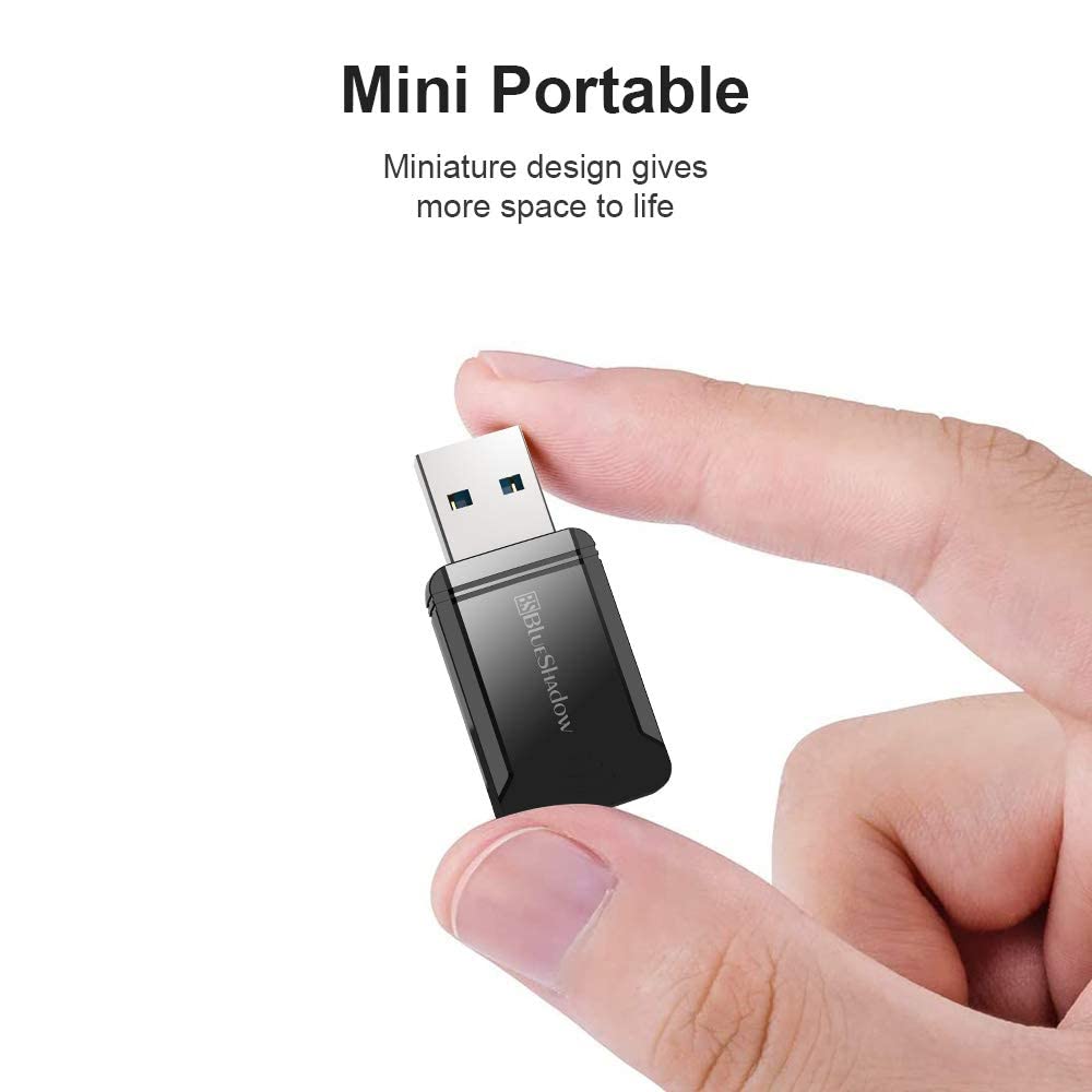 Blueshadow Ac1300 Usb Wifi Adapter   2.4G/5G Dual Band Wireless Network Adapter For Desktop Computers Pc, Mu Mimo Wifi Dongle, U
