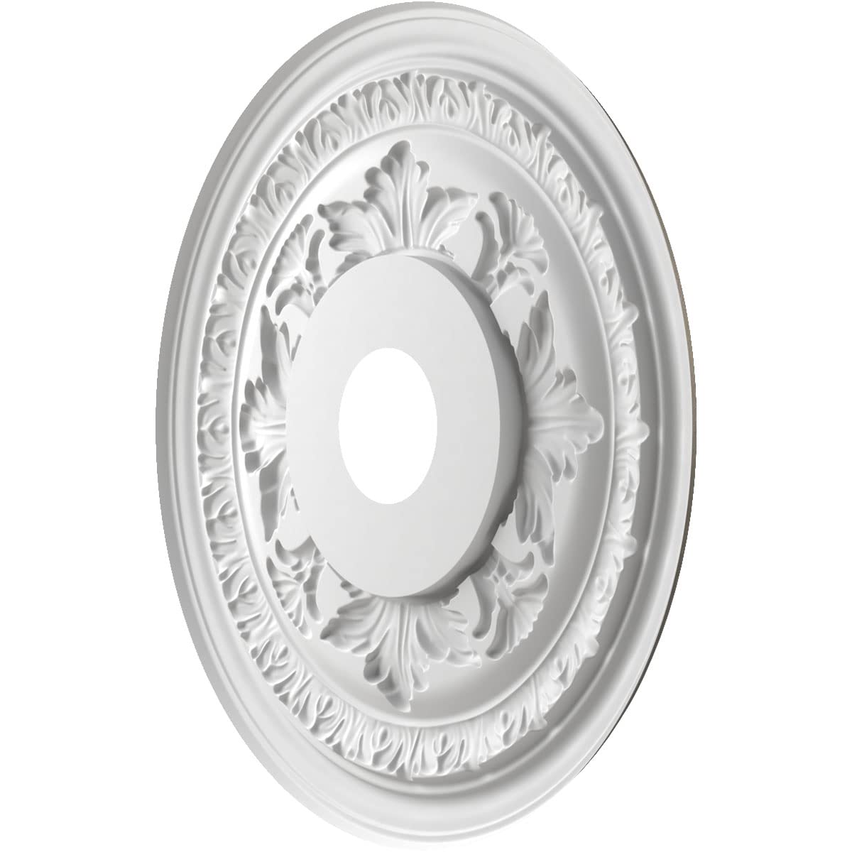 Ekena Millwork Cmp19Badst Baltimore Thermoformed Pvc Ceiling Medallion (Fits Canopies Up To 7 3/4), 19Od X 3 1/2Id X 1P, Univers