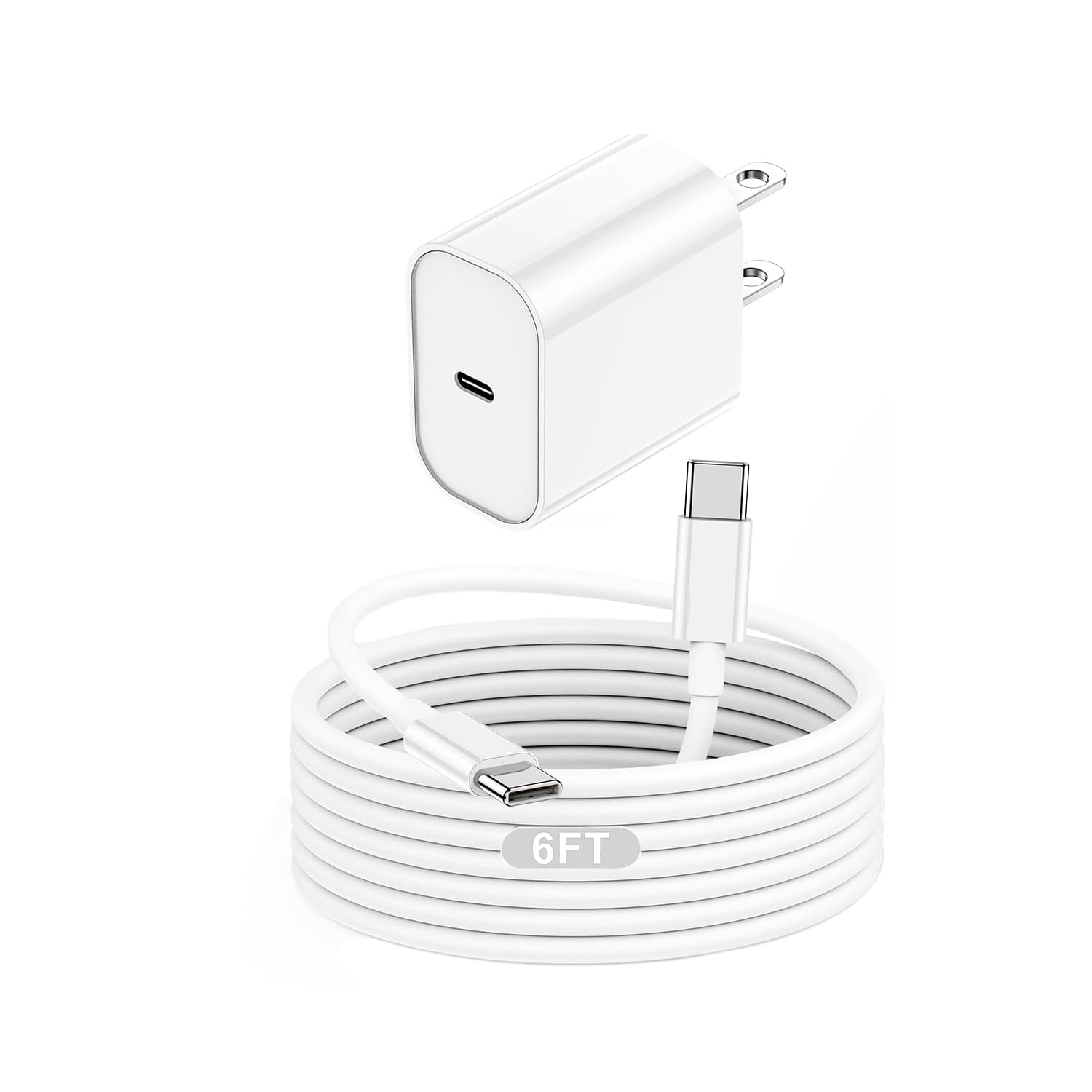 Fast Usb C Charger Block,Long 6Foot Usb C To Usb C Cable Ipad Cord 20W Usb Type C Charger Fast Charging For Iphone 16/16 Pro/Pro Max/Plus,Ipad 10Th,Ipad Air 5/4Th,Ipad Mini 6Th,Ipad Pro 12.9/11 Inch