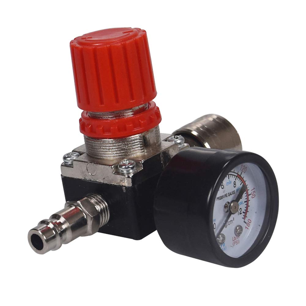 Air Compressor Pressure Regulator 1/4 ''Pneumatic Expansion Valve, Pressure Control Valve With 180Psi 12Bar Connection (Three Wa