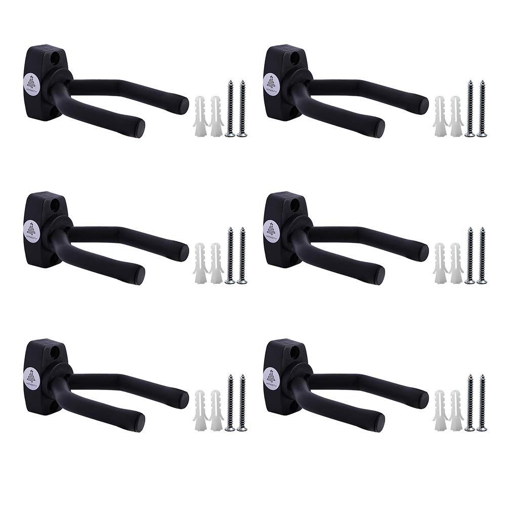 Honesty Guitar Hooks 6 Pack, Wall Mount Guitar Bracket   Perfectly Display In Music Retail Stores/Bedrooms/Bars