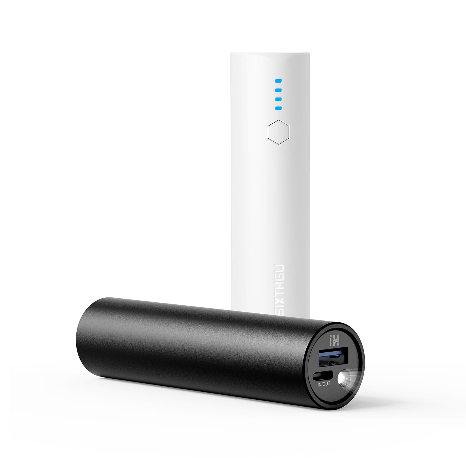 SIXTHGU Portable Charger, 5000mAh Mini Power Bank, S03 2-Pack Pocket Size Fast Charging USB-C (in&Out), PowerNano T2, Compatible
