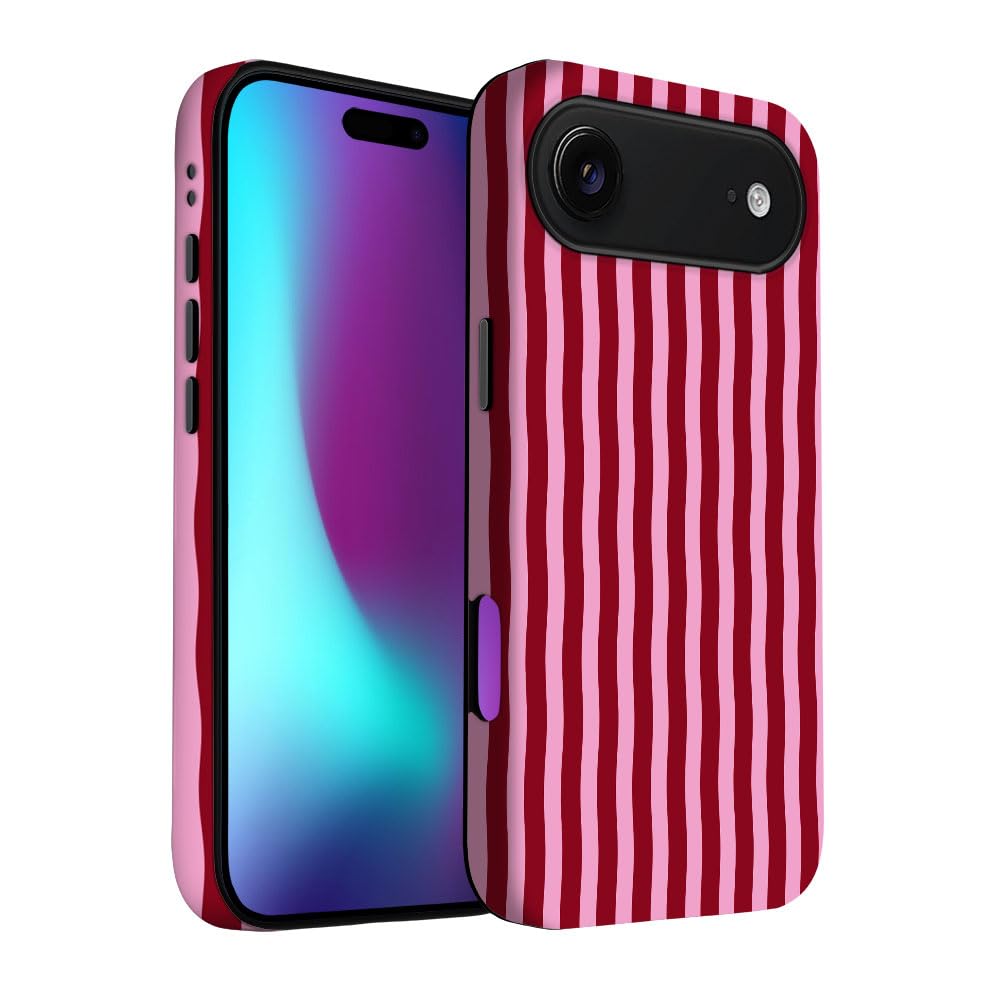 Yuzbira for iPhone 17 Air Case | Red Stripes | Slim Drop Protection Design