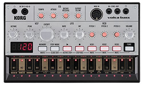 Korg Volca Bass Analogue Bass Machine Bundle With Power Supply And Austin Bazaar Polishing Cloth