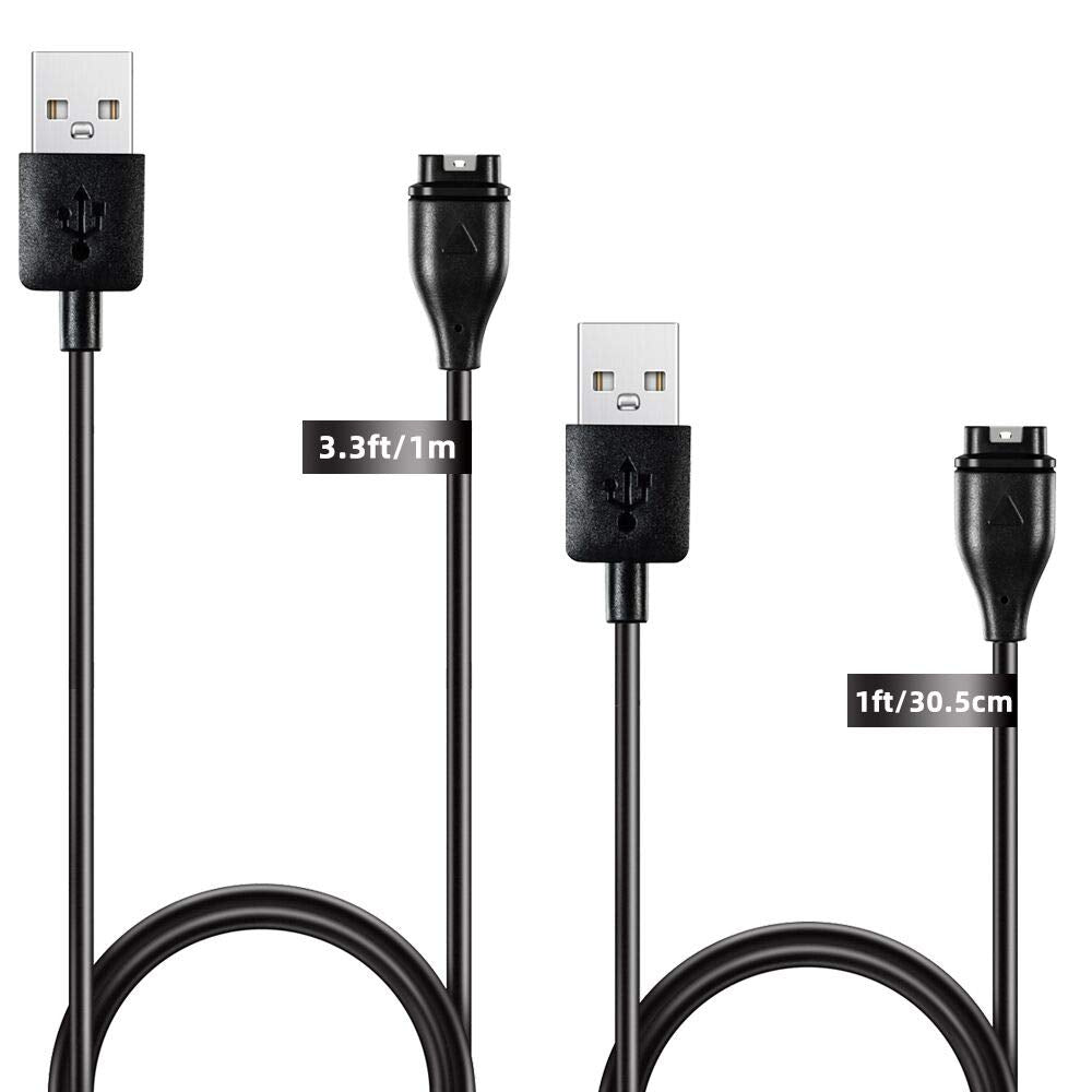 Cosoos 2 Pack Charging Cables For Garmin Charger Cable, 1M Long & 30Cm Short Watch Charger Replacement For Garmin Vivosport,Appr
