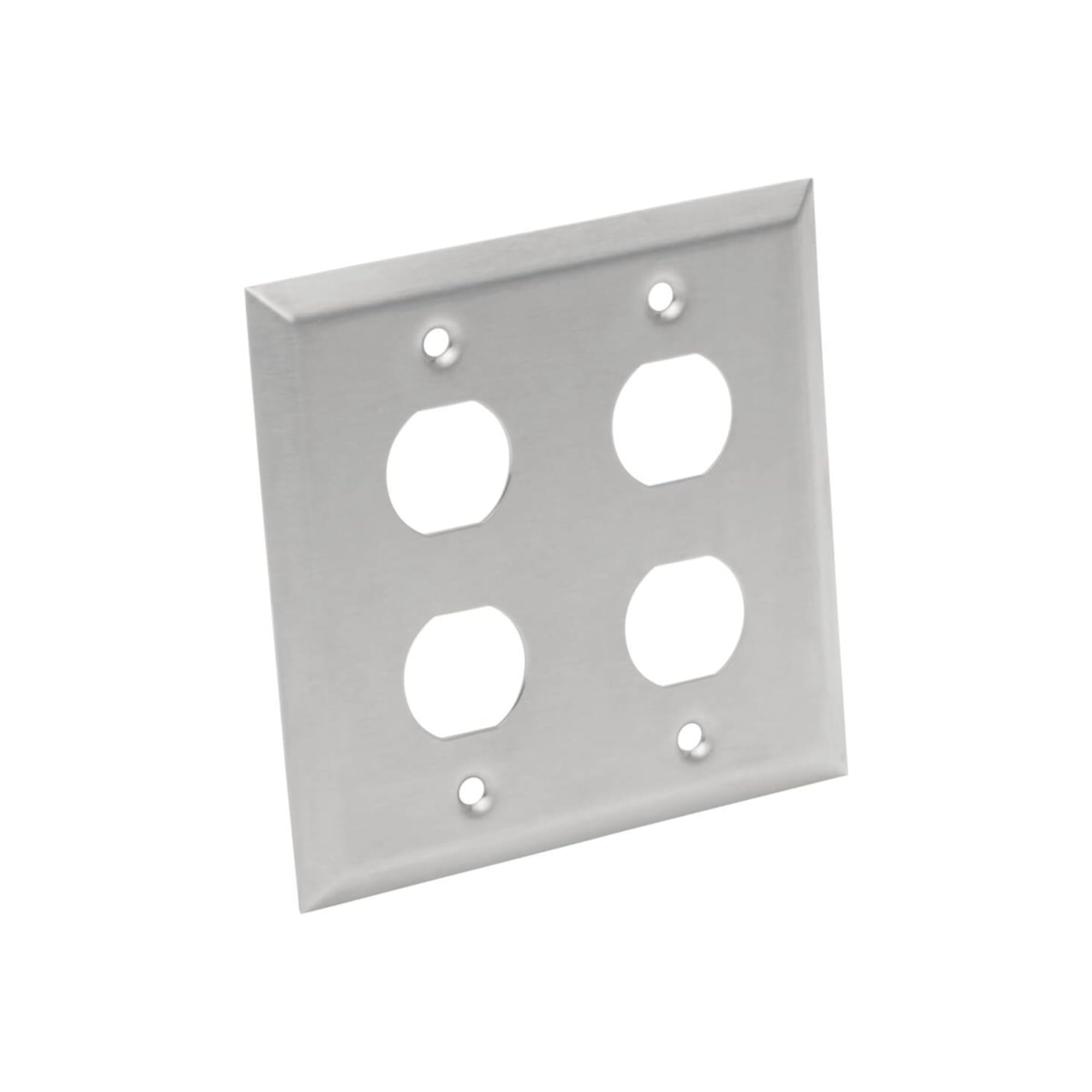 Tripp Lite Rj45 Bulkhead Wall Plate, 4 Cutout, Industrial, Metal   Stainless Steel, Ip44, Double Gang, Taa (N206 Fp04 Ind),Silve