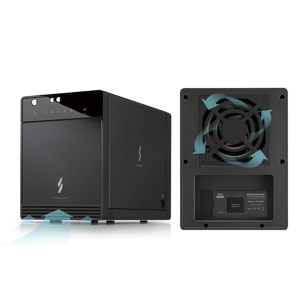 Mediasonic Usb 3.2 4 Bay 3.5    Sata Hard Drive Enclosure - Usb 3.2 Gen 2 10Gbps Type C | Usb-C (Hf7-Su31C) Support 22Tb Hdd