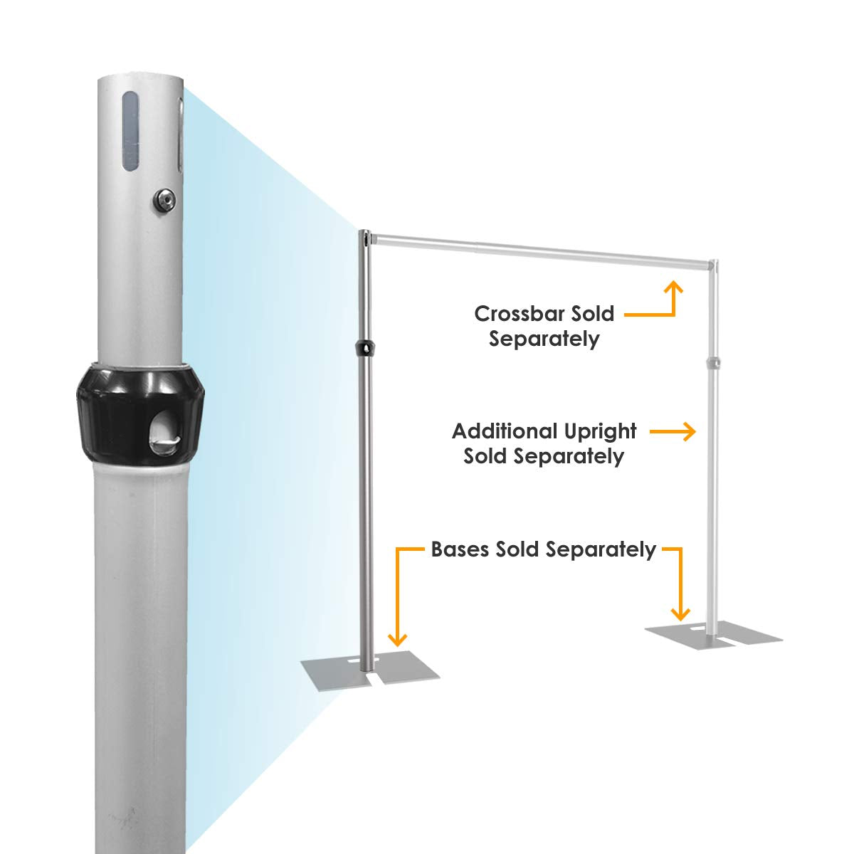 Urquid Linen, (4 7 Ft Tall Adjustable Upright Pipe And Drape Hardware For Event Decoration, Backdrops, Photobooths, Tradeshow