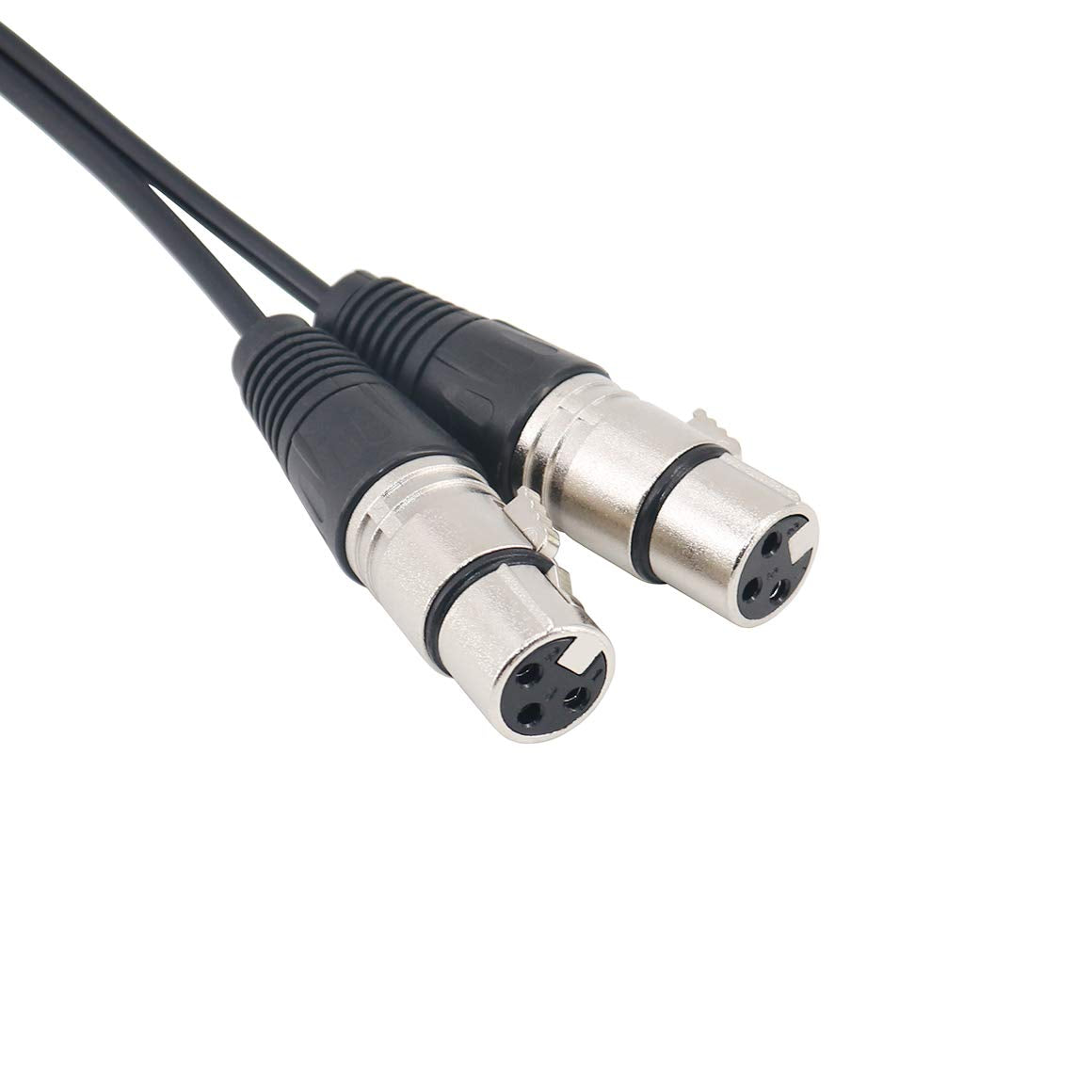 Tan Qy Splitter Xlr Cable 3 Pin Xlr Splitter Y Adapter Male To 2 Female Dmx Cable, Mic Preamp, Splitter Patch Cable (1Ft)