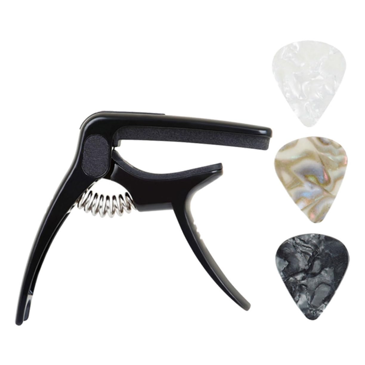 Supvox 1Set Metal Guitar Capo MultiFunction Design And Guitar Picks Accessory For Acoustic And Electric Lightweight And Easy To