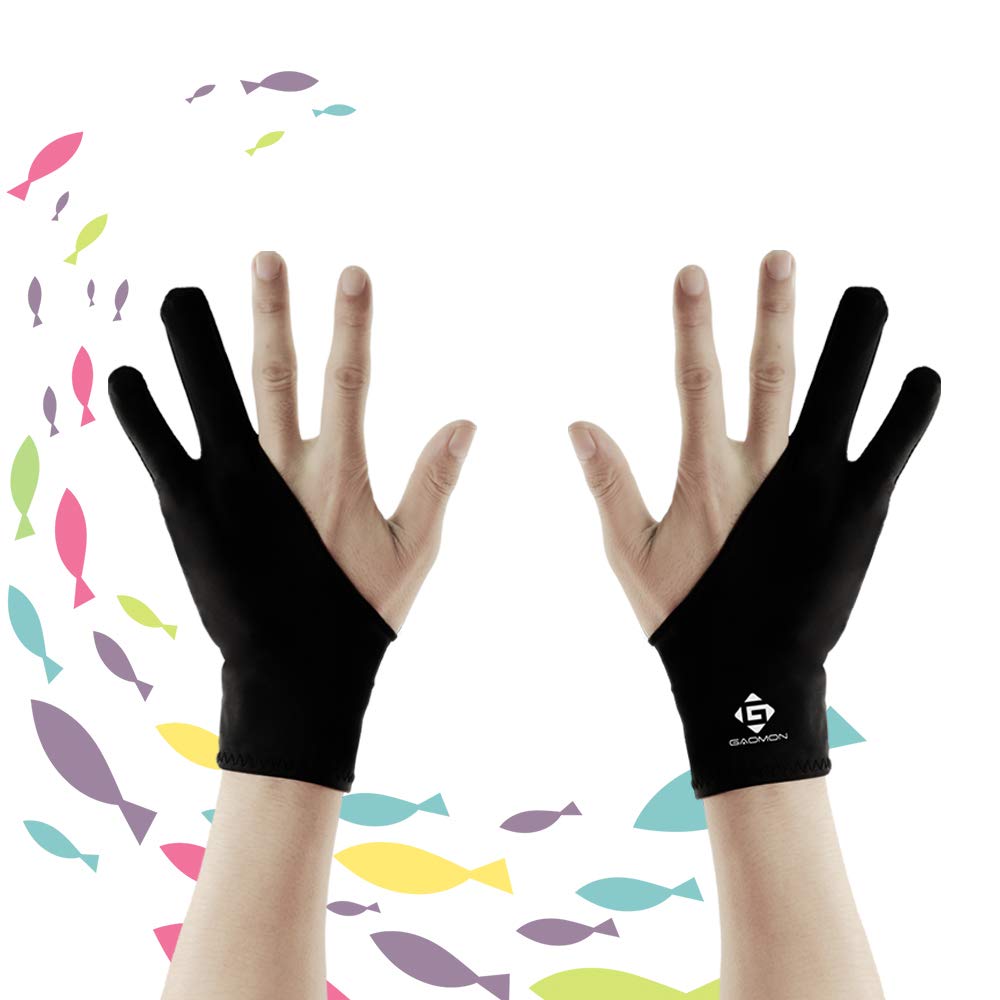 Gaomon Two Finger Glove For Drawing Tablet, Oil Painting And Sketch Creation, Free Size Support Left And Right Hand