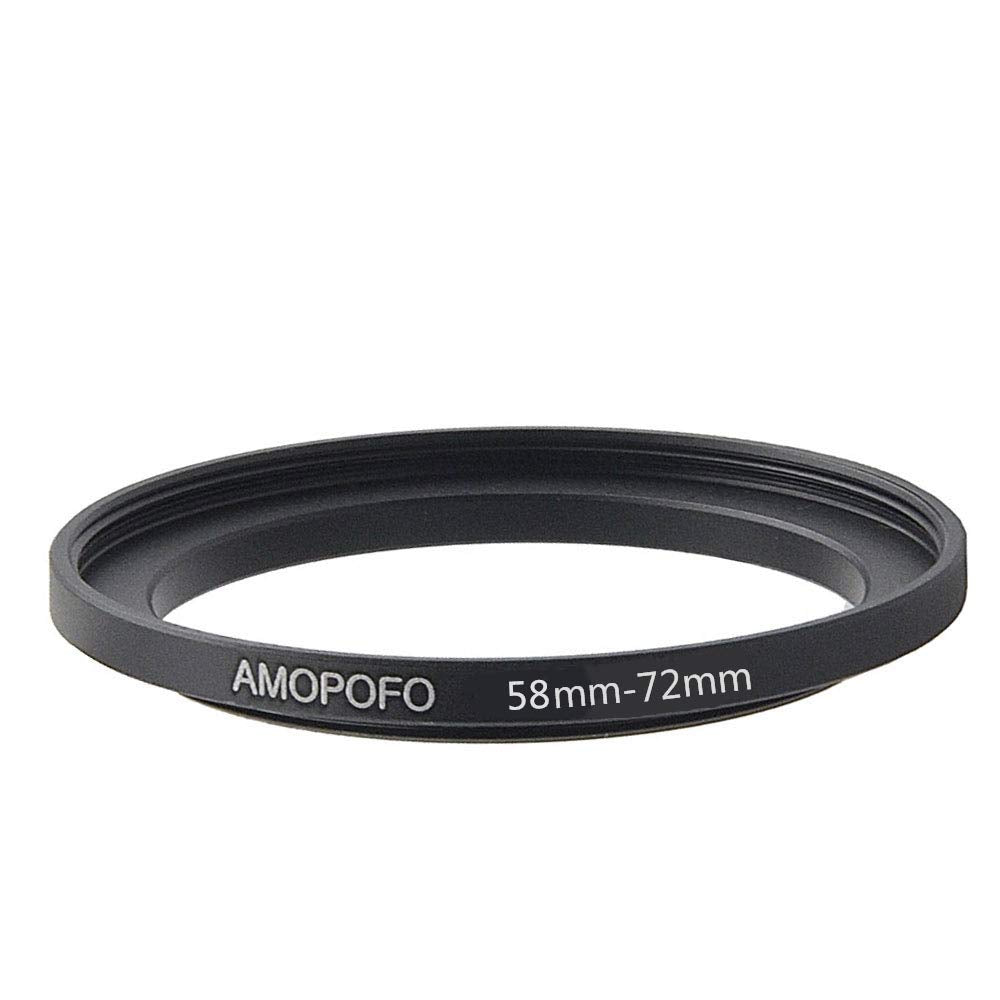 58Mm To 72Mm Metal Step Up Ring Adapter For Canon,For Nikon,For Sony,For Fuji,M4/3 Camera Lenses To Uv,Nd,Cpl Camera Filters,Made From Cnc Machined With Matte Black Electroplated Finish