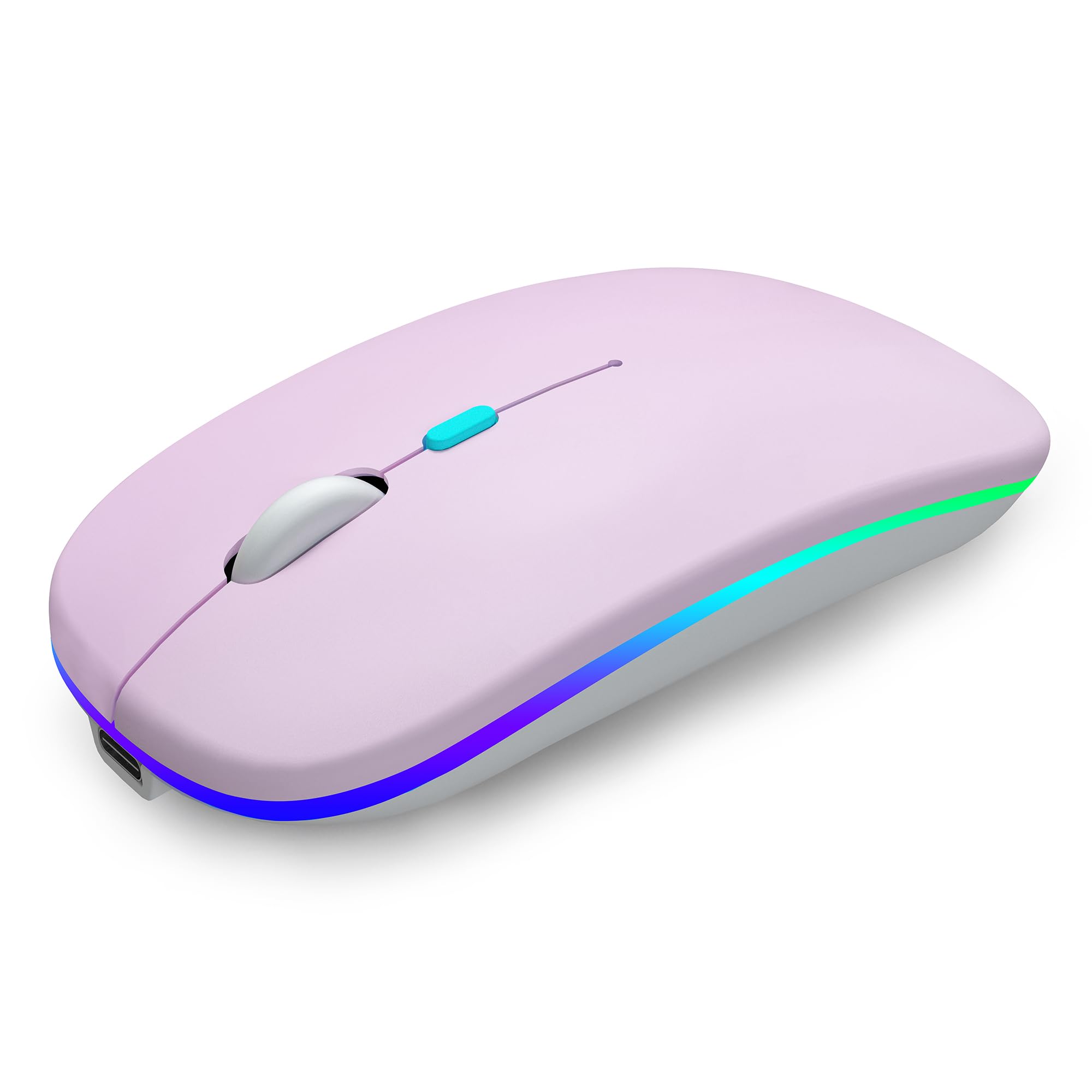 Aikokok Wireless Bluetooth Mouse,Led Rechargeable Laptop Mouse.Portable Computer Mice Use(Bt5.2 And Usb 2.4G) Dual Mode Connecti