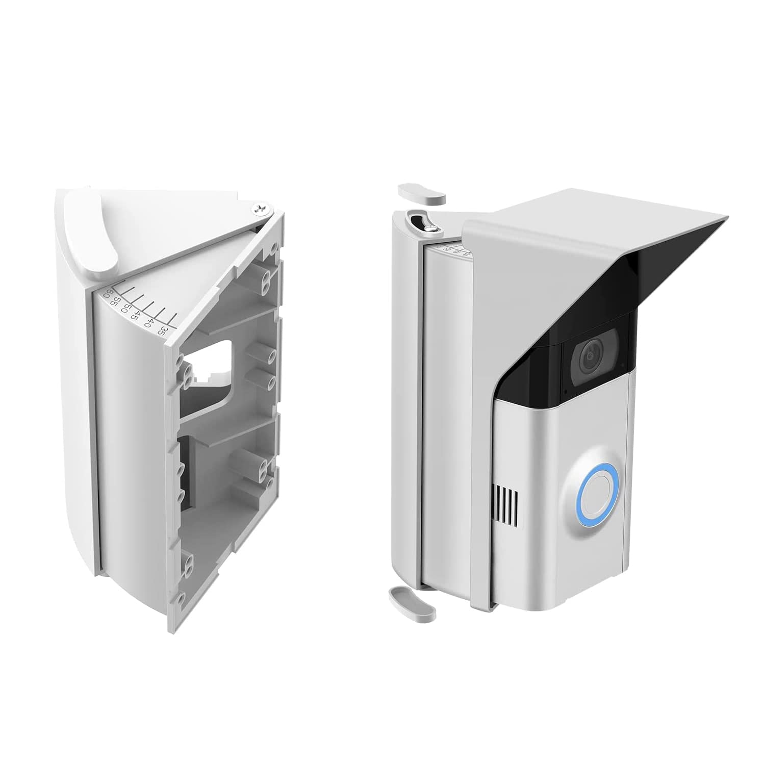 Olaike Waterproof Adjustable(30 To 60Degree)Angle Mount For Ring Video Doorbell 2Nd Gen2020 Release&Doorbell 2/3/4,Doorbell Brac