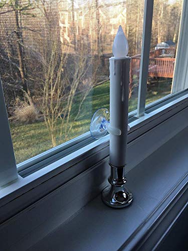 Dromance 9'' Flameless Window Taper Candles Battery Operated With 8 Key Remote And Timer, 8 Pack White Christmas Holdiay Window