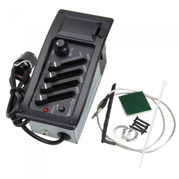 Tuoren Acoustic Guitar Preamp Pickup Tuner 4 Band Eq-7545R Equalizer Pickup Tuner Piezo Pickup Set