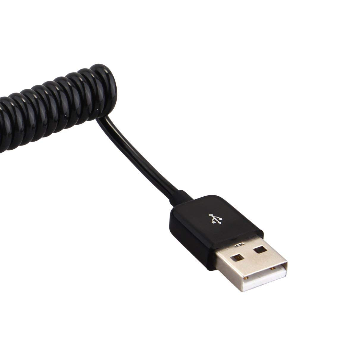 Usb 2.0 Type A Male To Mini Expansion Spring Coiled Cable 4-36Inch Standard Spiral Flexible Extension For Printers, Cameras, Mou