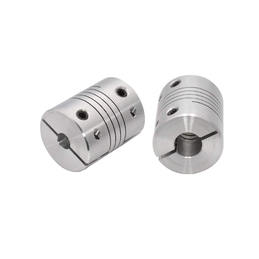 2 Pack 5Mm To 8Mm Flexible Shaft Coupling 25Mm Length 20Mm Diameter Stepper Motor Lead Screw Coupler Aluminum Alloy Joint Connec