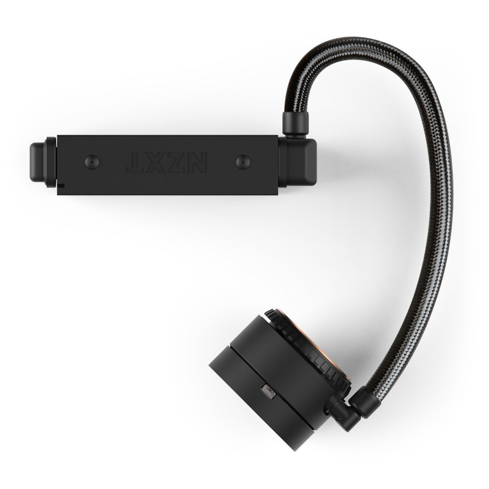 Nzxt Kraken M22 120Mm   Rl Krm22 01   Aio Rgb Cpu Liquid Cooler   Cam Powered   Infinity Mirror Design   Reinforced Extended Tubing   Aer P120Mm Pwm Radiator Fan (Included) Black