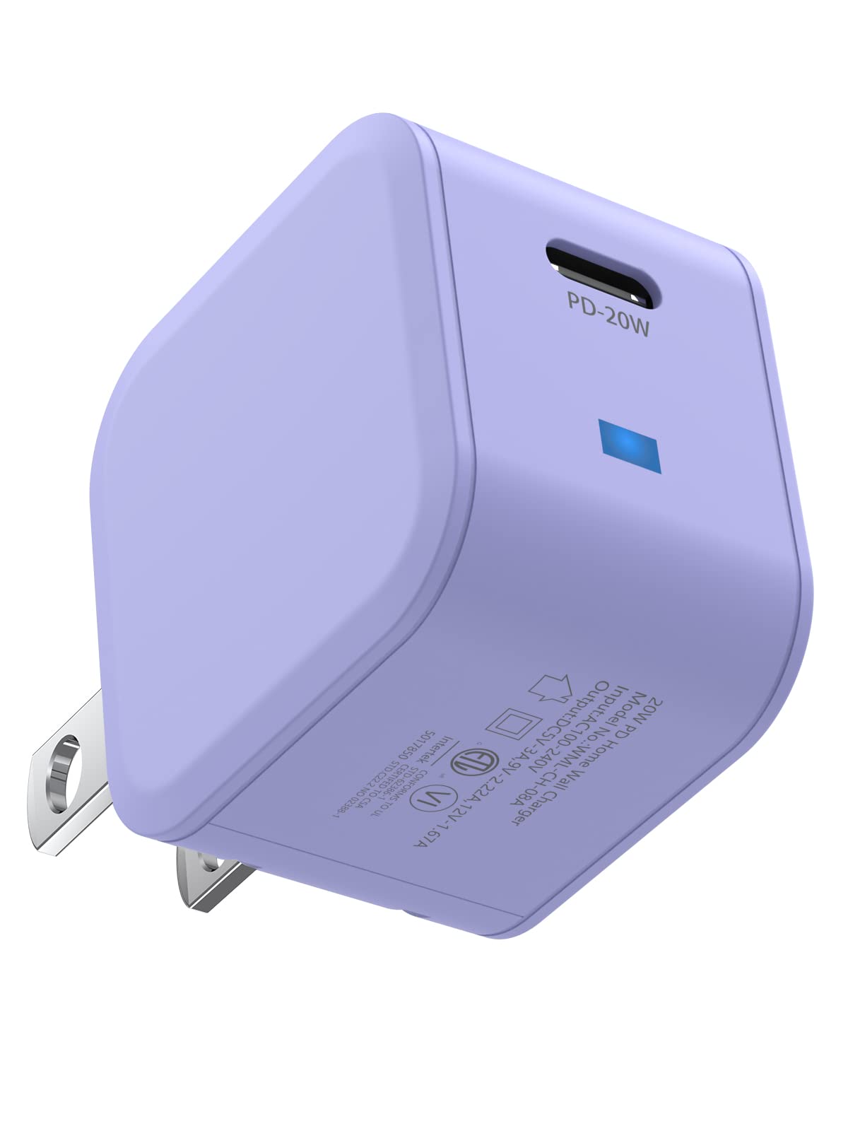 Usb C Wall Charger Block 20W,Weduda Fasting Charging Block With Foldable Plug For Iphone 14/13/12/11/Plus/Mini/Pro/Pro Max,Ipad