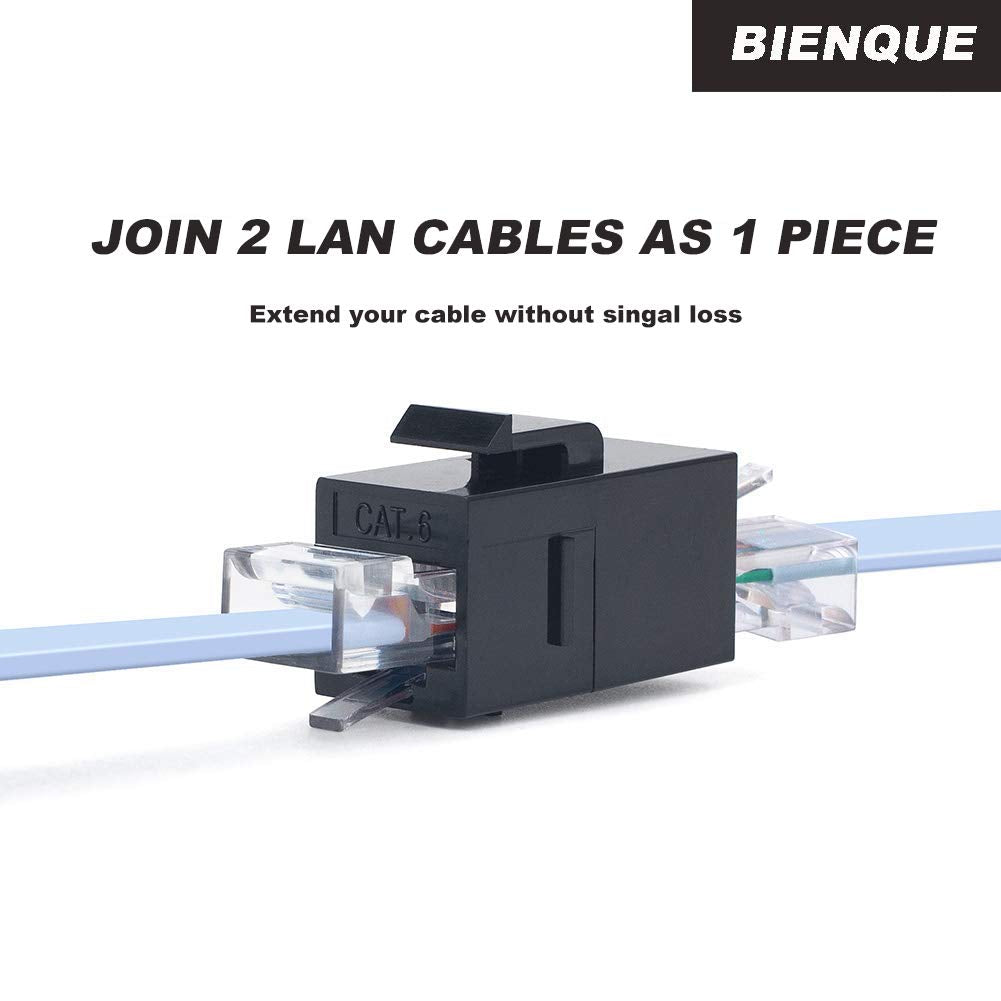 Bienque Rj45 Coupler, Rj45 Keystone Jack, Keystone Cat6 Coupler Female To Female (20Pack, Cat6/Cat5/Cat5E Ethernet Coupler Extender)�