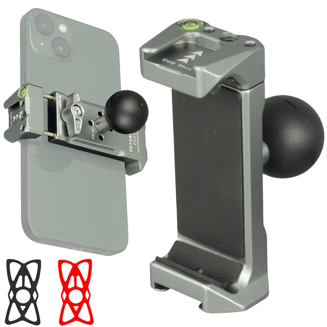 Dekeenstar Aluminum Cell Phone Holder With 1 Inch Ball Mount Adapter Compatible With Ram Mounts B Size 1'' Socket Arm Bike Motor