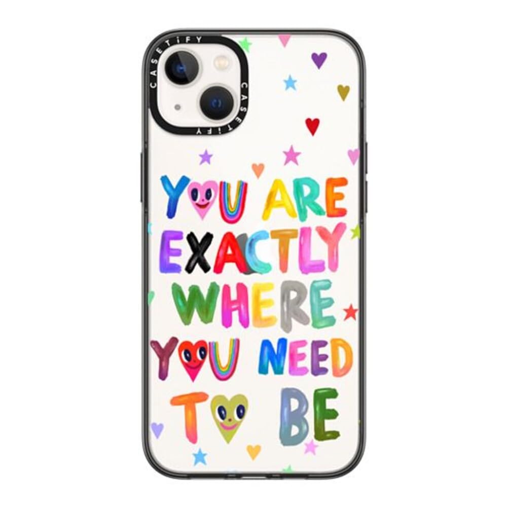 Casetify Compact Iphone 14 Plus Case [2X Military Grade Drop Tested / 4Ft Drop Protection]   You Are Exactly   Clear Black