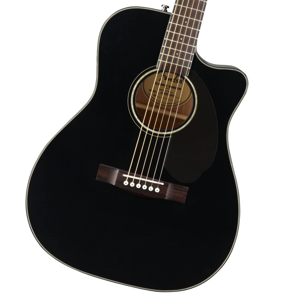 Fender CC-60SCE Concert Cutaway Acoustic Guitar, with 2-Year Warranty, Black