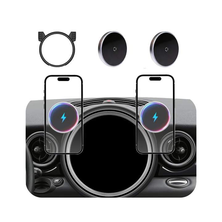 Phone Mount for BMW Mini Cooper (2007-2012 2013), Magnetic iPhone Holder, Magsafe Car Mount Charger, Cell Phone Automobile Cradl