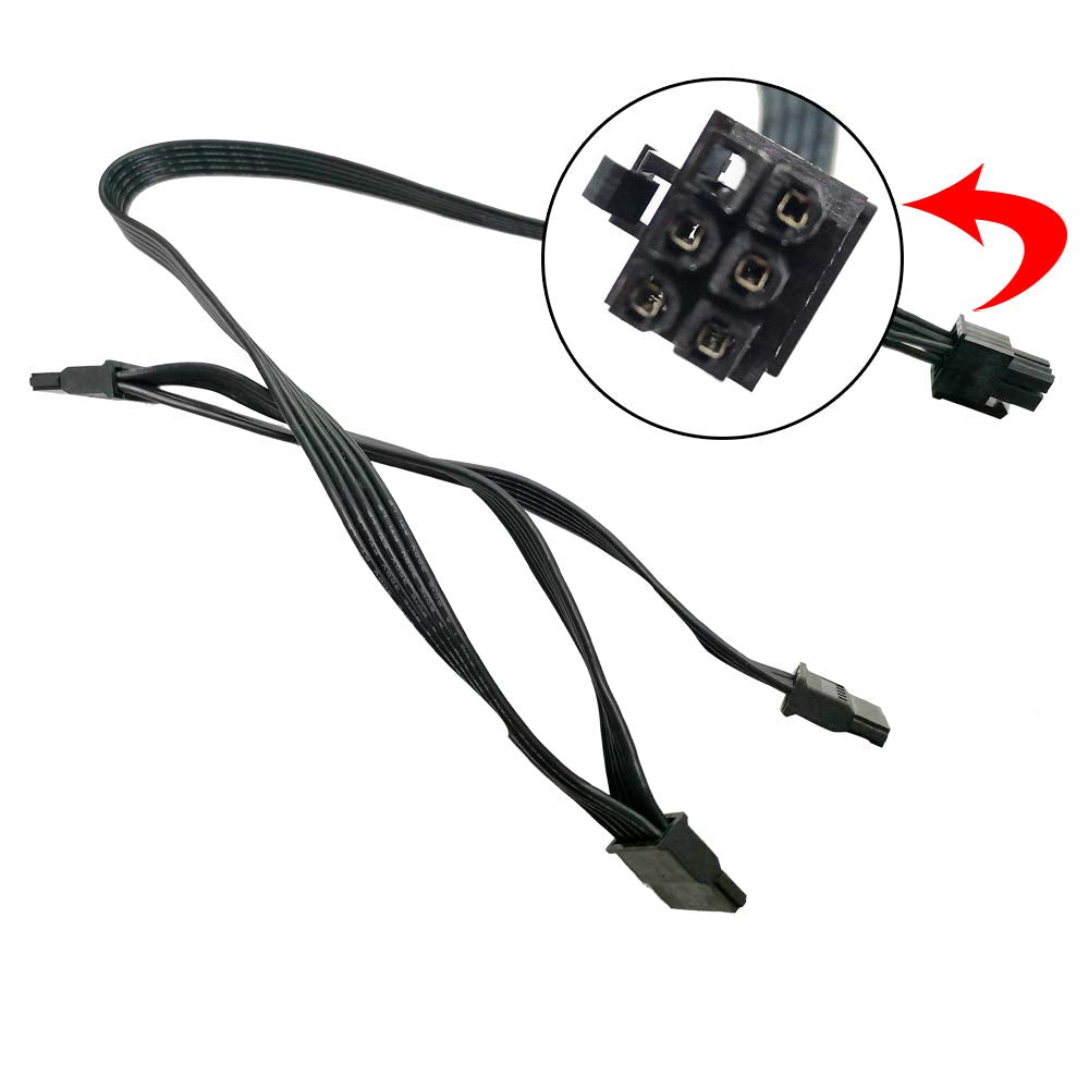 Huasheng Suda PCI-E 6 Pin 1 to 3 SATA SSD Power Supply Cable for EVGA 1000 GQ 80+ Gold 1000W