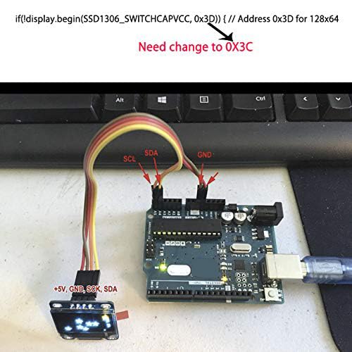 Diymall 0.96'' Oled Module I2C Iic Serial 128X64 Lcd Led White Light Ssd1306 Driver Display For Arduino Micro:Bit (Pack Of 2Pcs)