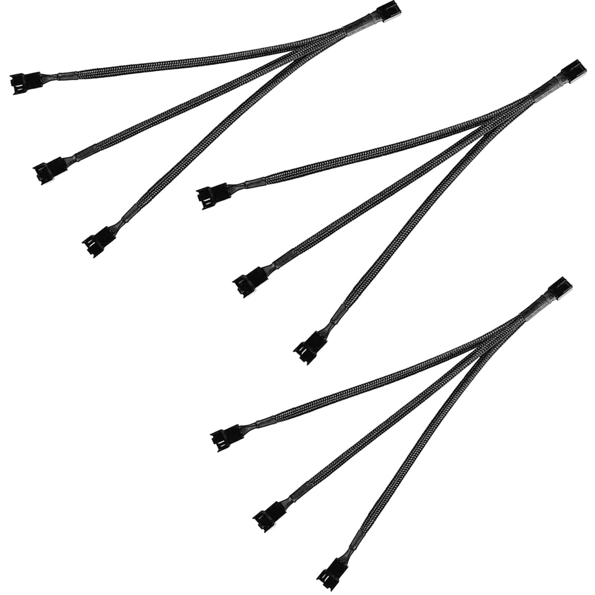 3 Way 4 Pin Pwm Fan Splitter,Adapter Cable Sleeved Braided Y Splitter Pc 4 Pin Fan Extension Power Cable Fan Header Splitter,Con