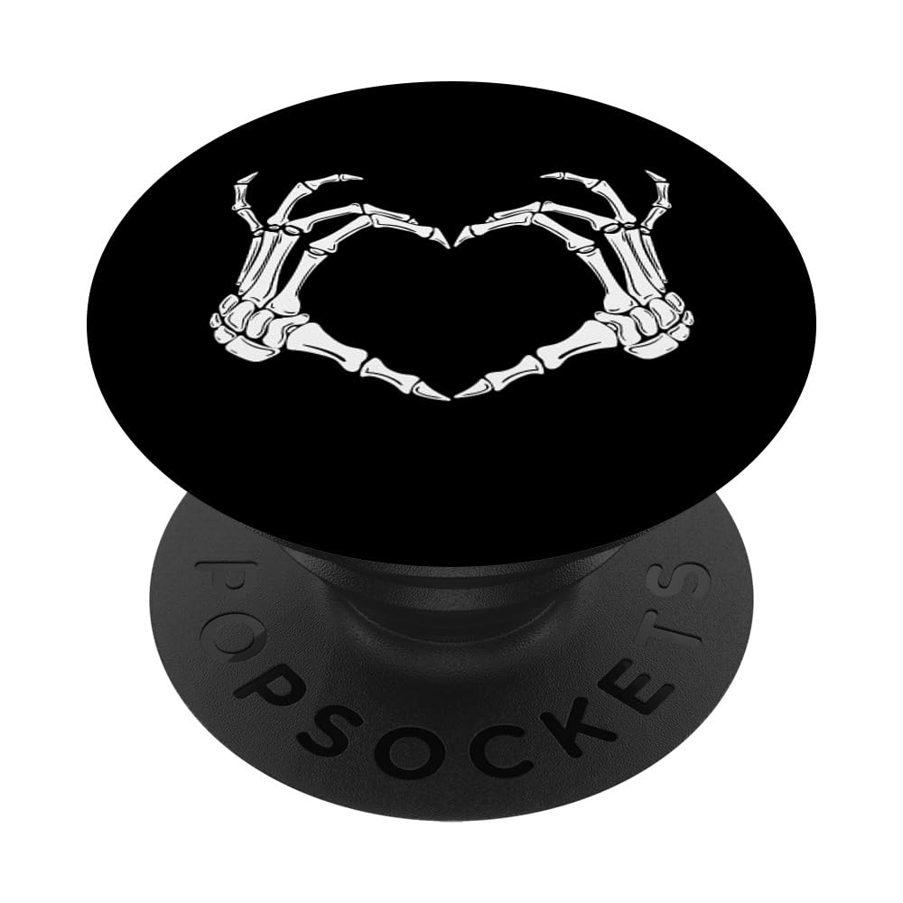 Skeleton Heart Bones Love Halloween Creepy Scary Black White Popsockets Popgrip: Swappable Grip For Phones & Tablets