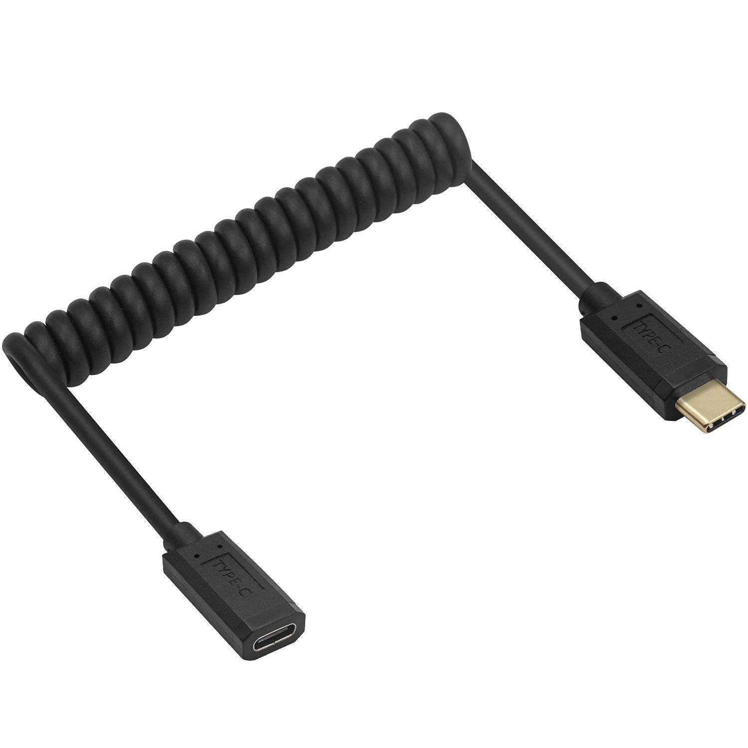 Qaoquda Coiled Usb 3.1 Type C Cable, Usb C Male To Usb C Female Coiled Spring Spiral Cable, 3A 10Gbps Fast Charging, Data Extens
