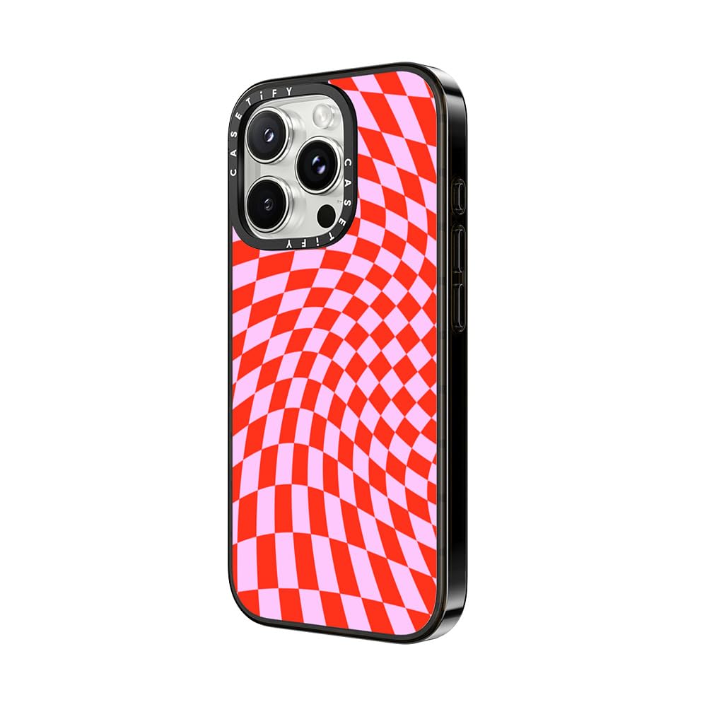 Casetify Compact Case For Iphone 16 Pro Max [Lightweight / 4 Ft. 2X Military Grade Drop Protection/Slim]   Strawberry Checkers