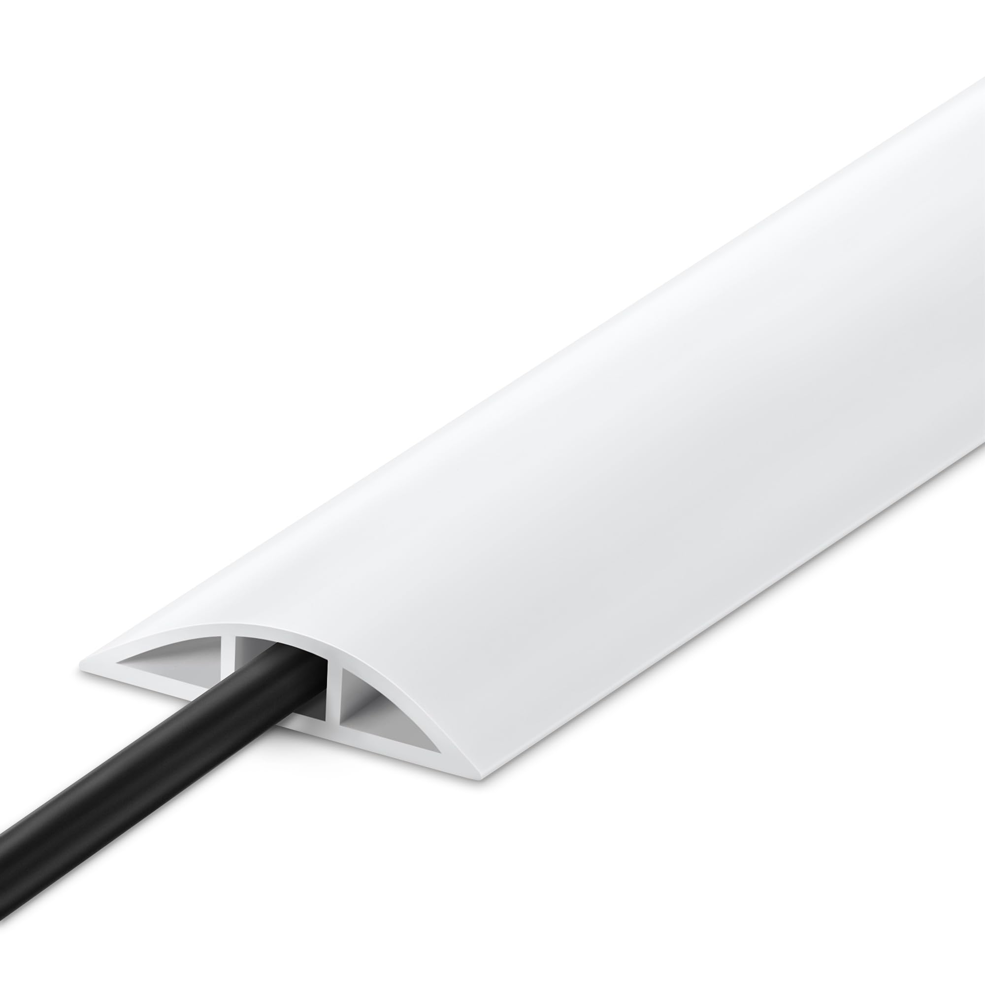 10Ft Floor Cord Cover, Lzeoy White Cord Hider Floor, Cable Floor Cover Power Cord Cover, Durable Cord Covers For Wires On Floor,