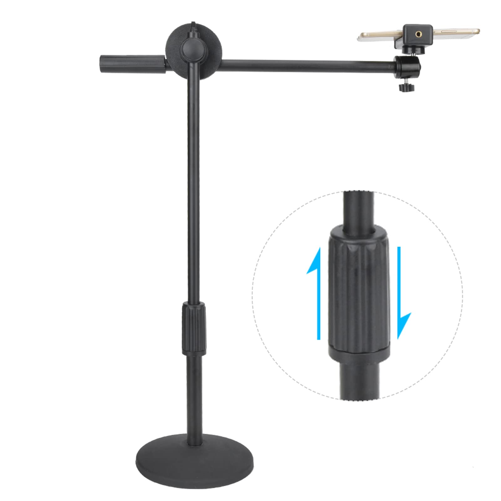 Ejoyous Cell Phone Stand For Desk, Angle Adjustable Desktop Phone Holder Arm Bracket Stand For Photography Recording Video Shoot