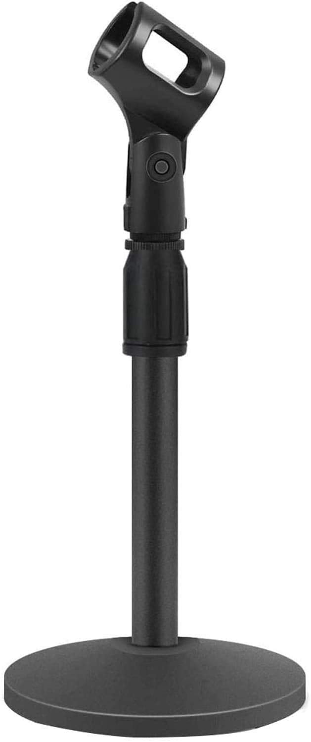 Ceuta Desk Mic Stand  Upgraded Adjustable Table Microphone Stand With Mic Clip Fully Metal