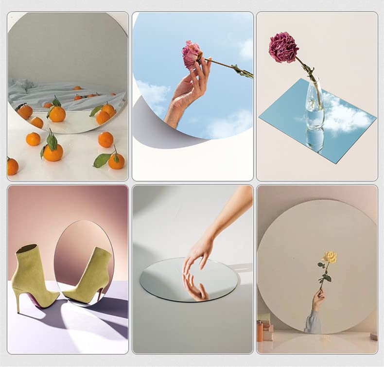 Gisela D Acrylic Mirror Product Photography Props Mirror Set Photo Background Photoshoot Props Reflective Display Sheet(7Pcs)