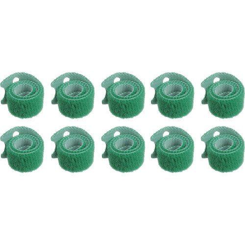 Pearstone 0.5 X 12 Touch Fastener Straps (Green, 10-Pack)
