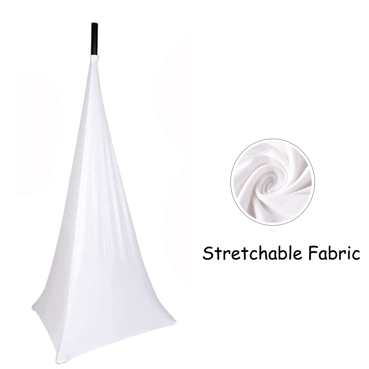 Speaker Stand Cover Tripod Stand Skirt, Dj Speaker Stand Tripod Cover Scrim 360 Degree Coverage (White Two Pack)