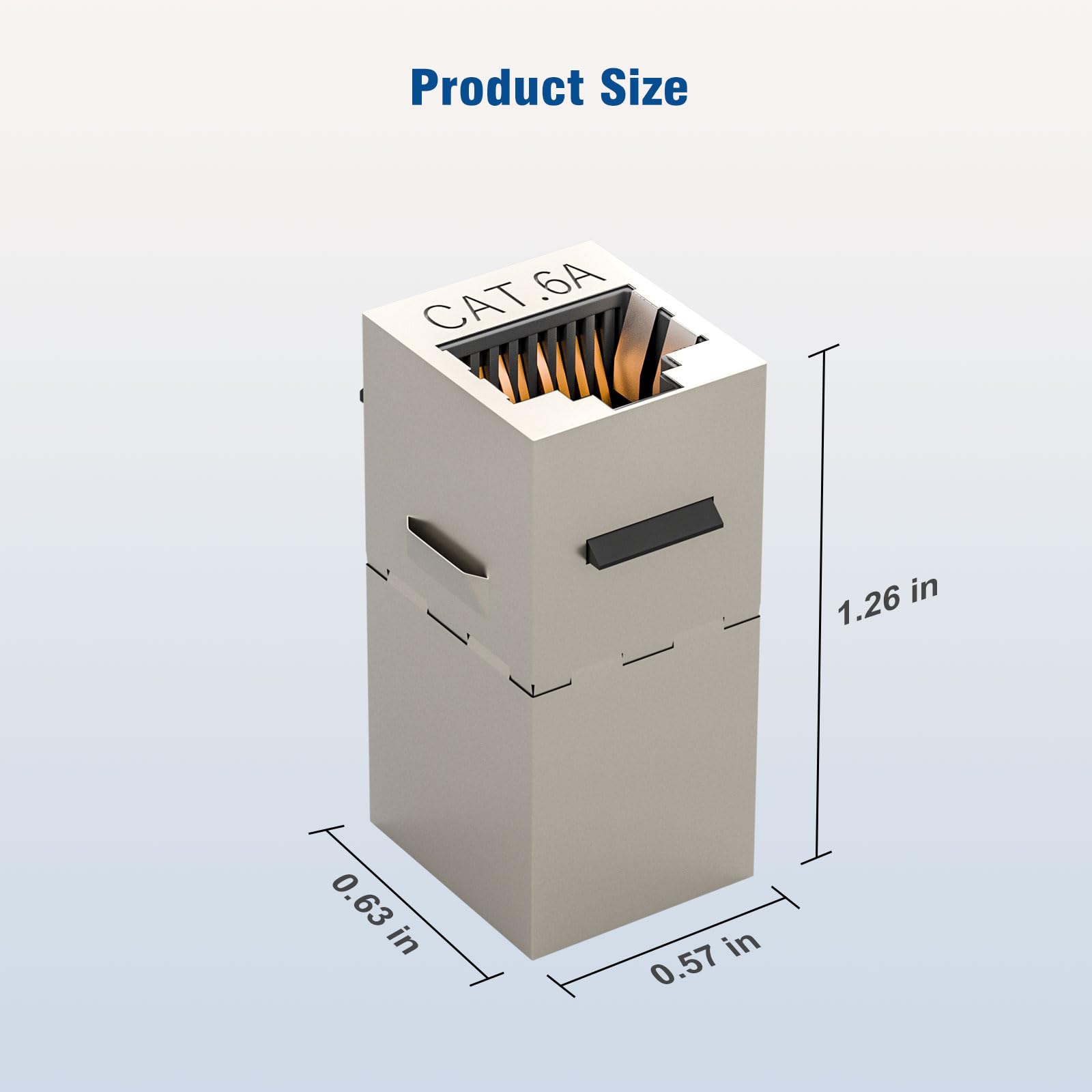 Fgb 10Gbps Cat6A Shielded Keystone Coupler, Female To Female Rj45 Keystone Jack, Ethernet Keystone Coupler In Silver, 10 Pack