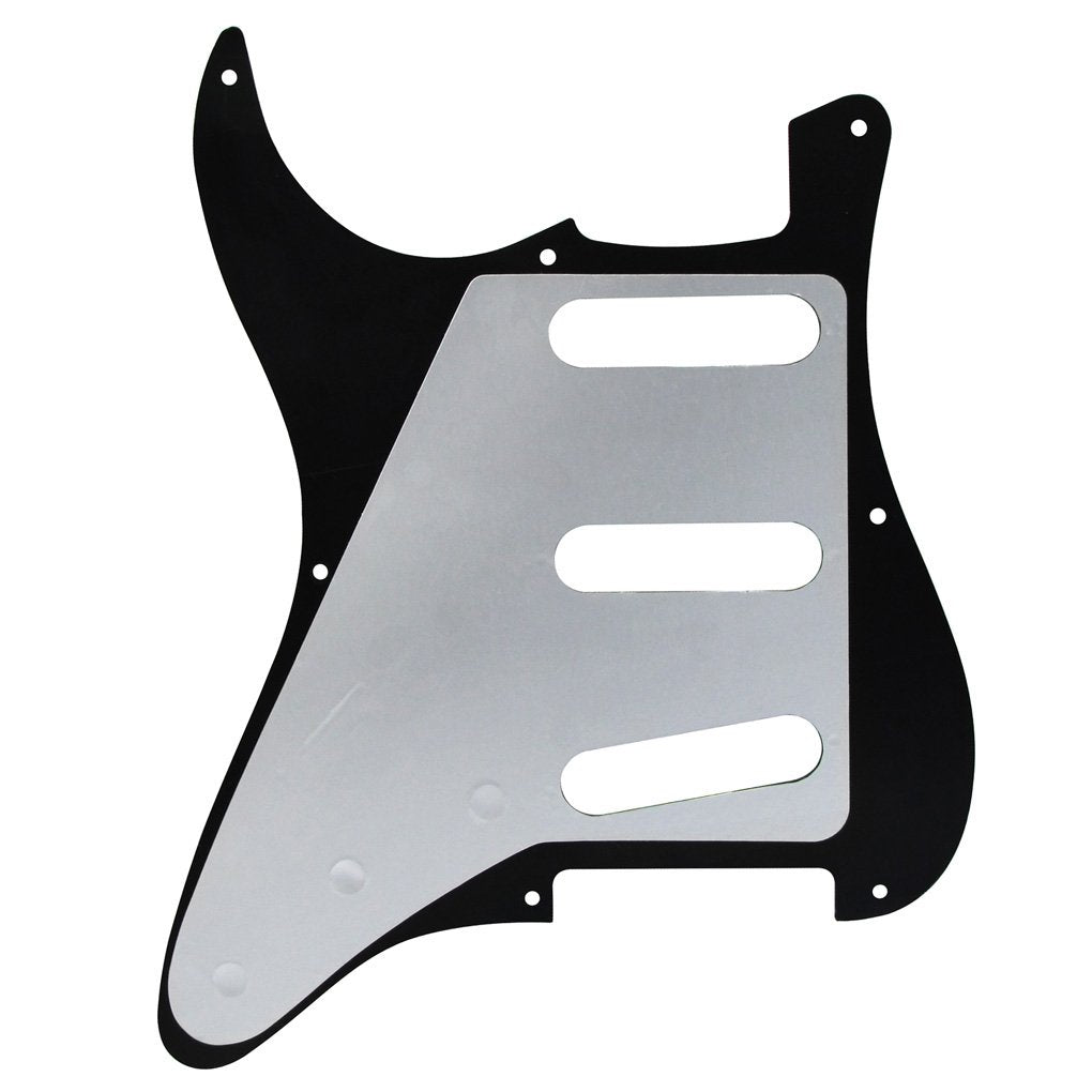 Fleor 3Ply Black Sss 8 Hole Vintage Strat Pickguard Backplate Tremolo Cavity Cover With Screw For Vintage Strat Style Guitar Par