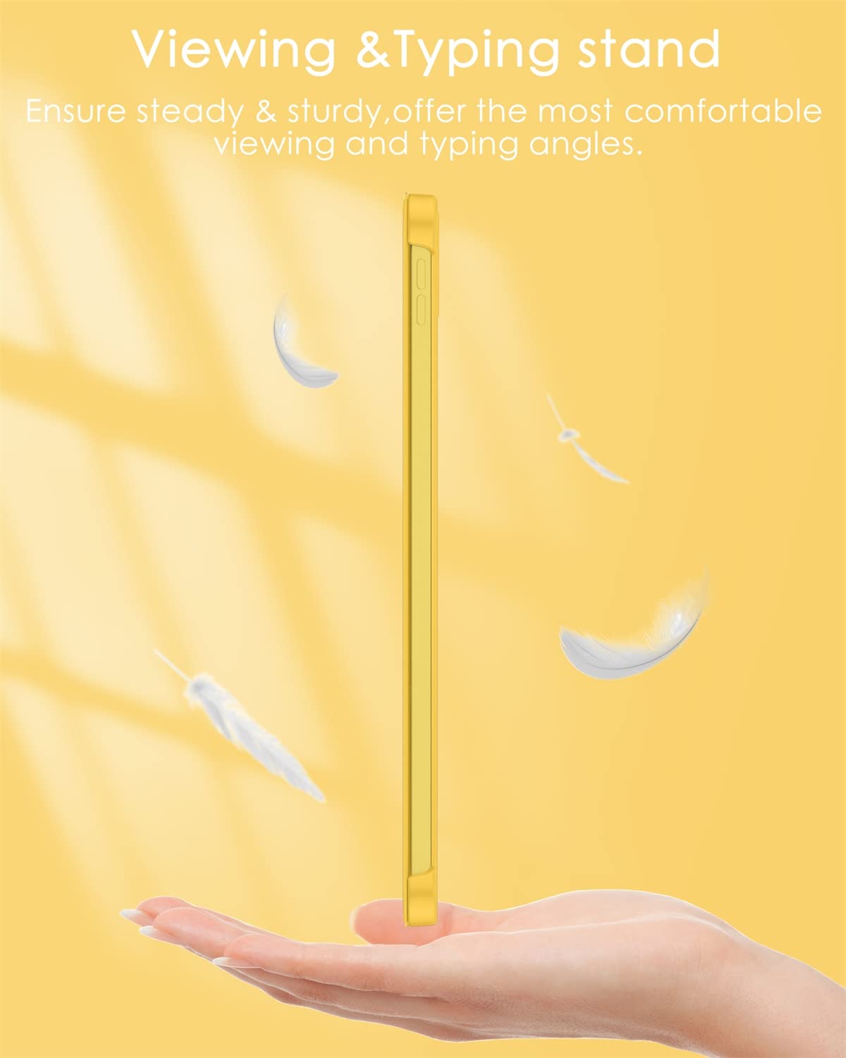 Soke Case For Ipad 11Th Generation (A16) 11 Inch 2025 & 10Th Gen 10.9 Inch 2022   [ Auto Wake/Sleep + Slim Trifold Stand], Protective Hard Pc Back Cover For Apple Ipad 11/10   Yellow