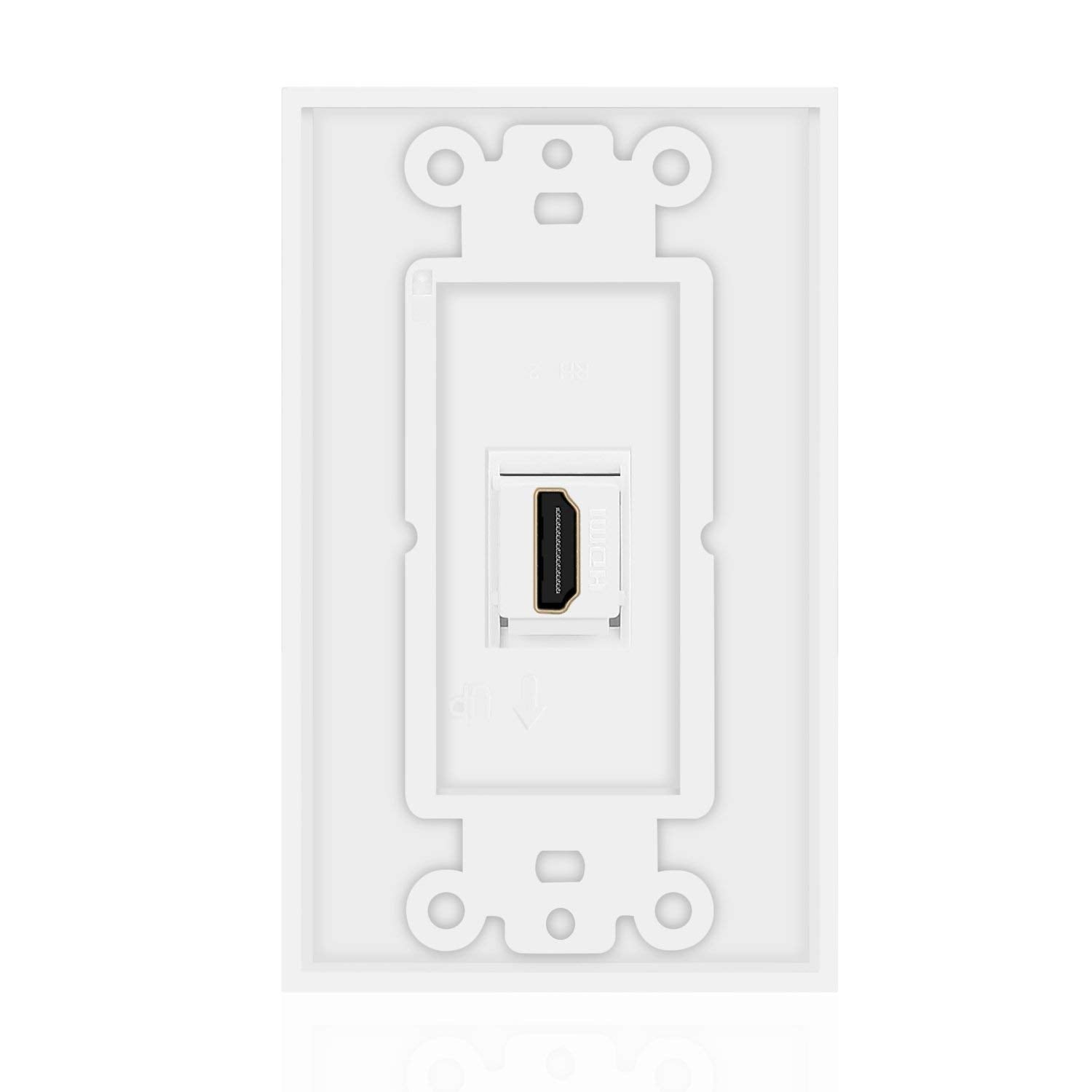 Teninyu Single Hdmi Wall Plate, Hdmi Socket Plug Insert Jack Outlet Panel Mount Support 4K 60Hz Hdr 1080P 3D Ethernet Built In H