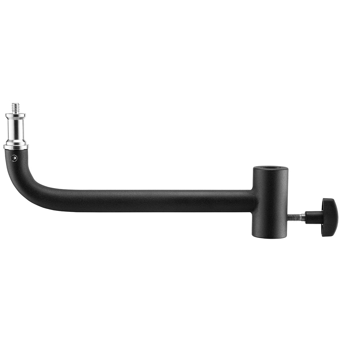 Westcott 8'' Shorty Offset Extension Arm For Flash, Black, Iron & Brass, 5/8'' Female Receiver & Male Stud, 2 Tension Knob Holes