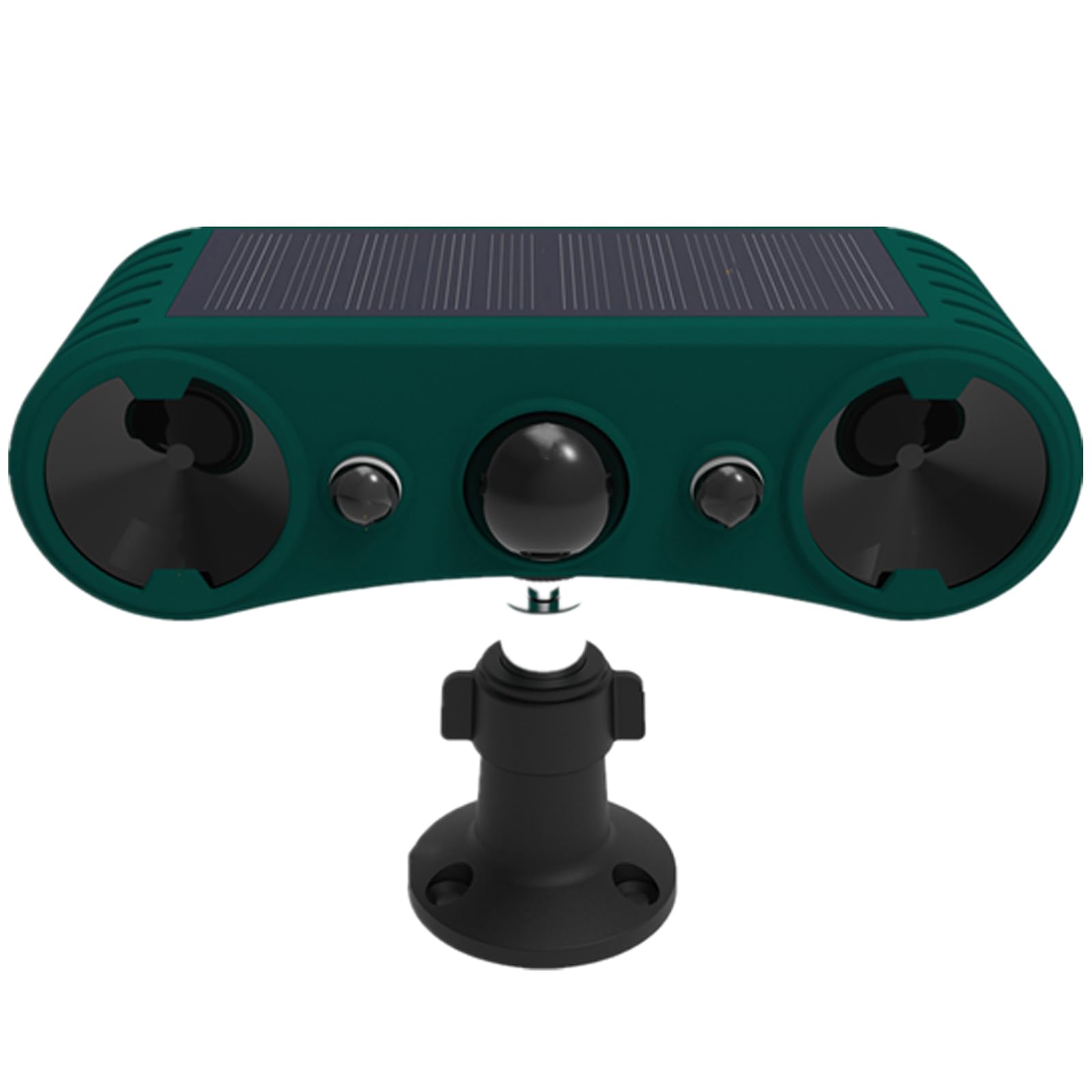 Hulppre Solar Indoor&Outdoor Motion Sensor Alarm 2*130Db Loud Siren Noise Maker,4 Modes,Mount On Ground Or Fence,Red&Blue Motion