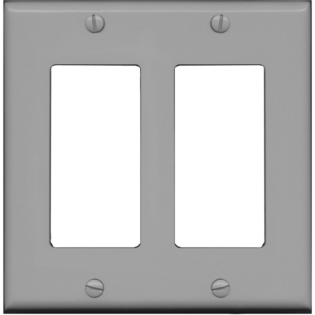 Riteav Blank Wall Plate For Keystone Jacks   Gray 2 Gang Decorative