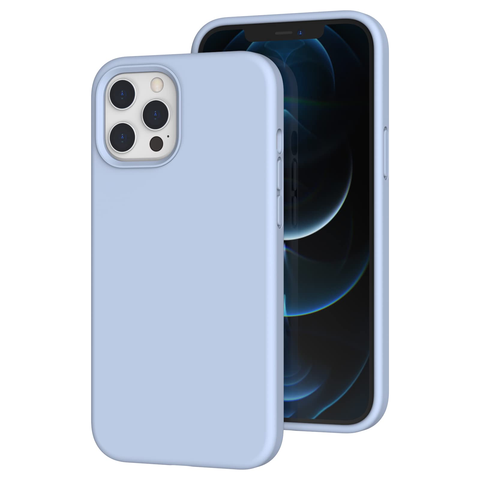 K TOMOTO Compatible with iPhone 12 Pro Max Case, Soft-Touch Liquid Silicone Gel Rubber Full Body Drop Protection Cover with Micr