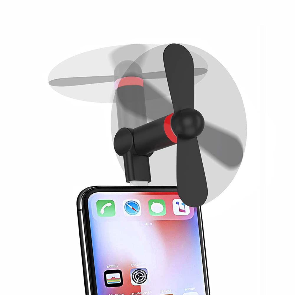 Mini Phone Fan, Wuedozue 180 Rotating Portable Cool Cooler Mobile Phone Fan Compatible With Iphone 14/14Pro Max/13/13 Pro Max/12